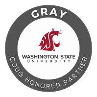 Coug Honored Partner program badge: Gray partnership level. Features the Washington State University logo.