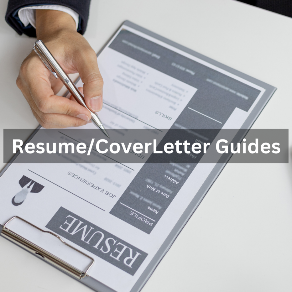Resume on a clipboard: Resume/Cover Letter Guides